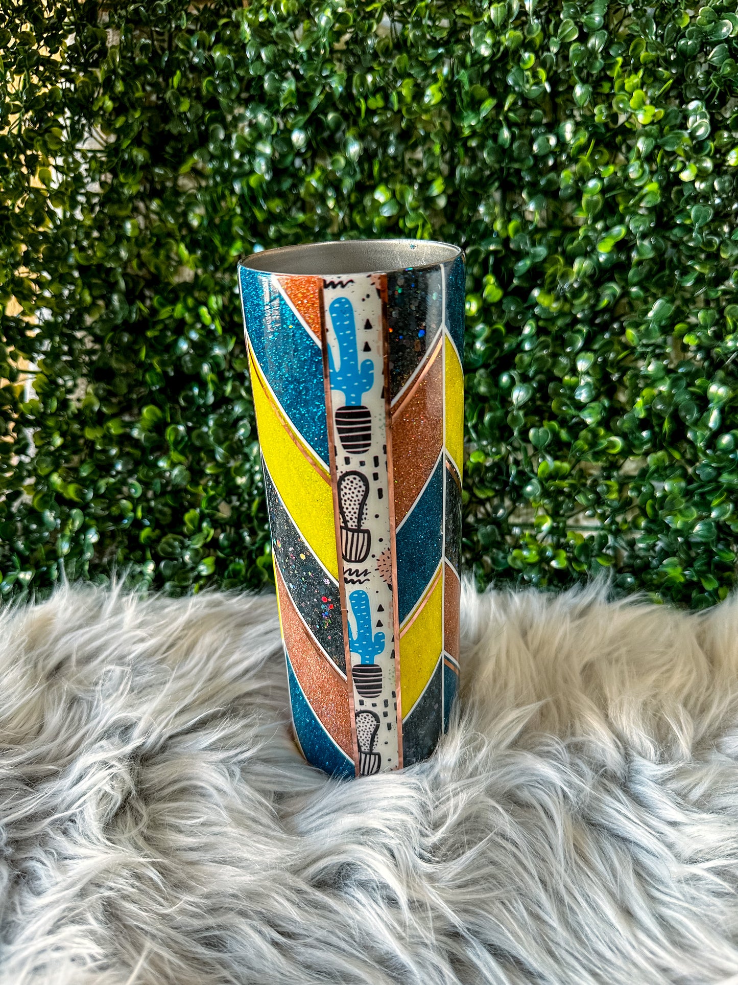 Tumbler - 20oz Stainless Steel - Blue Cactus