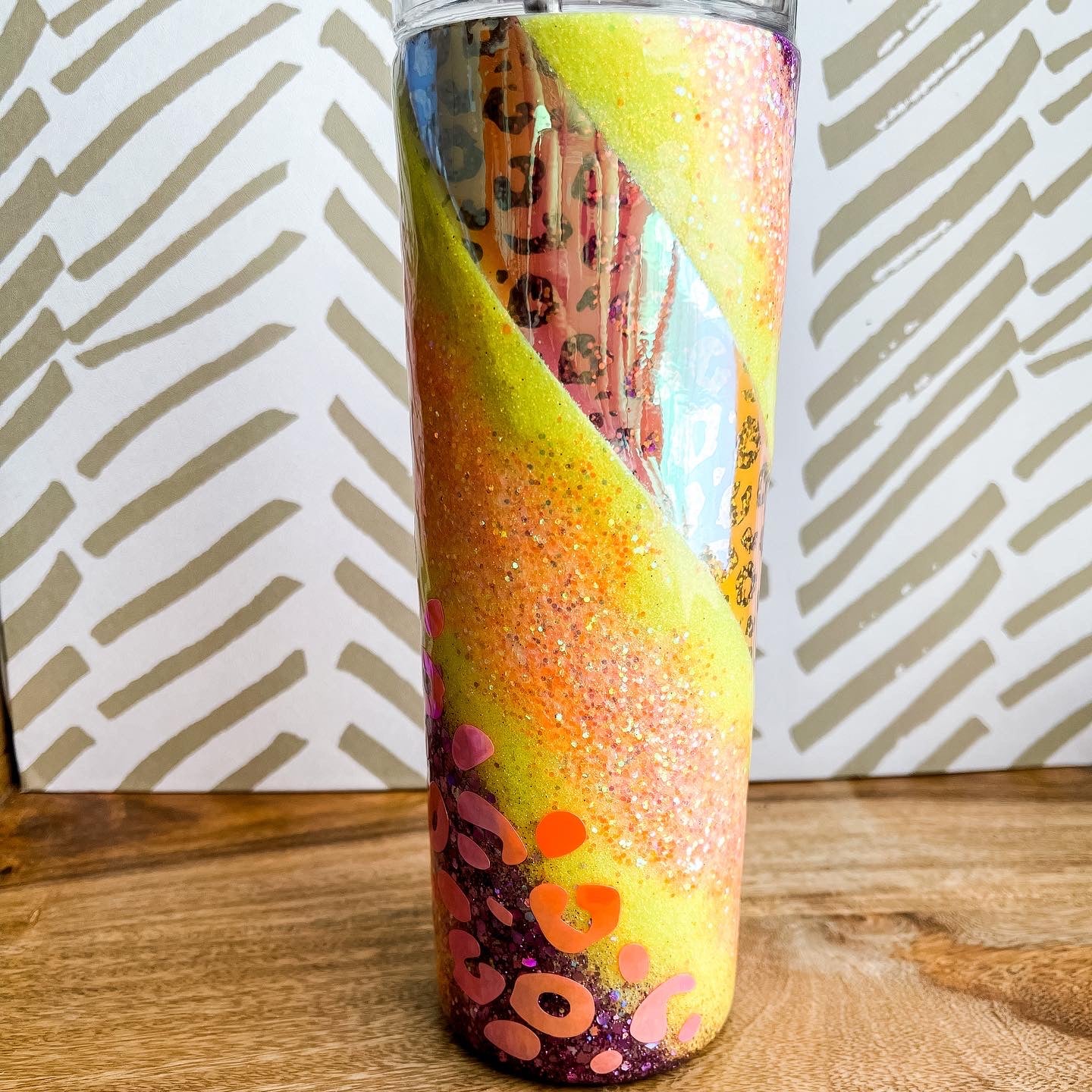 Tumbler - 20oz Stainless Steel Skinny "Lisa Frank Vibes"