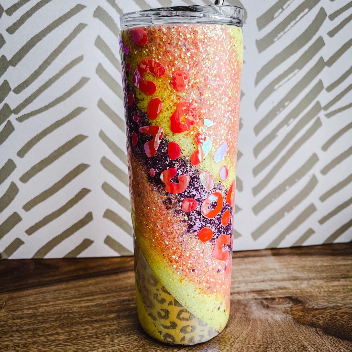 Tumbler - 20oz Stainless Steel Skinny "Lisa Frank Vibes"